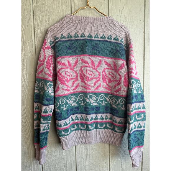 Vintage 80s Woolrich Wool Cottagecore Floral Sweater, Large - Picture 6 of 6